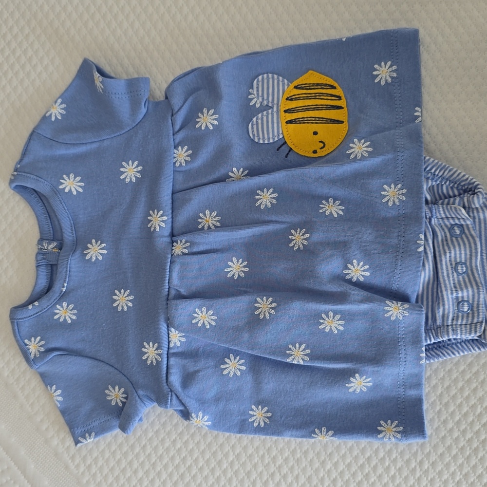 Carter's Body Suit Dress with Bee and Daisy
